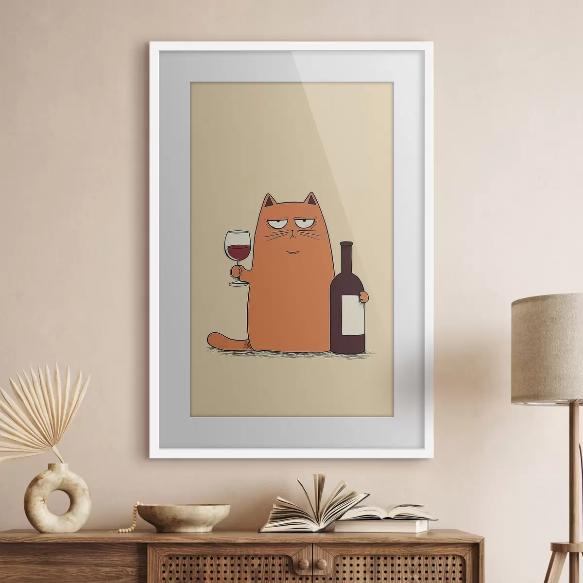 Poster Chat avec du vin f46250