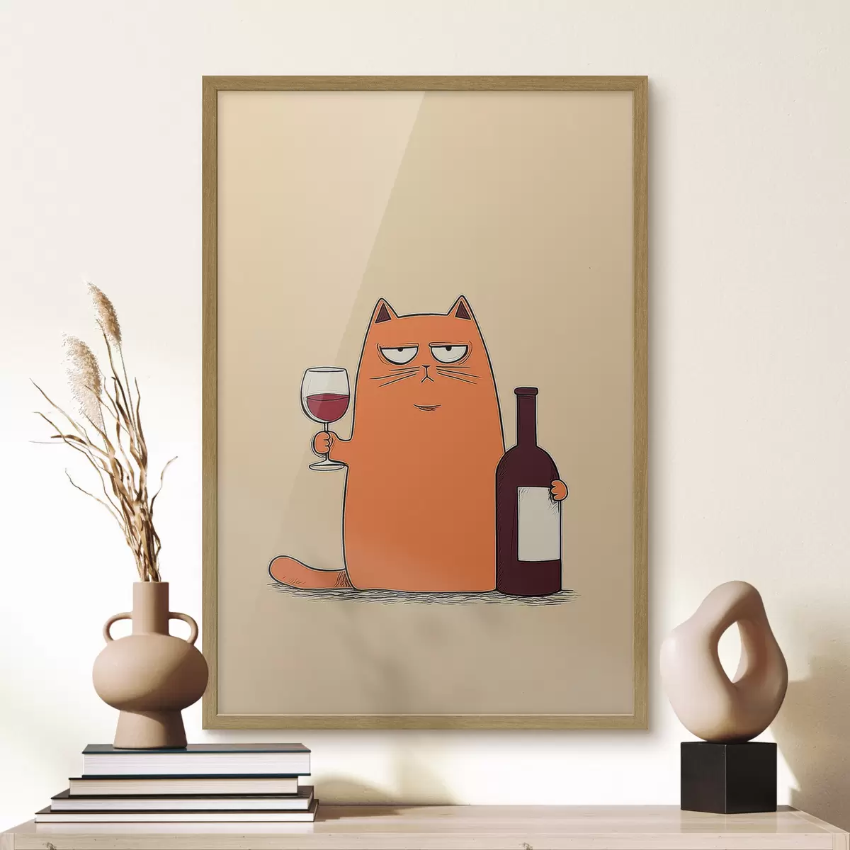 Poster Chat avec du vin f46250
