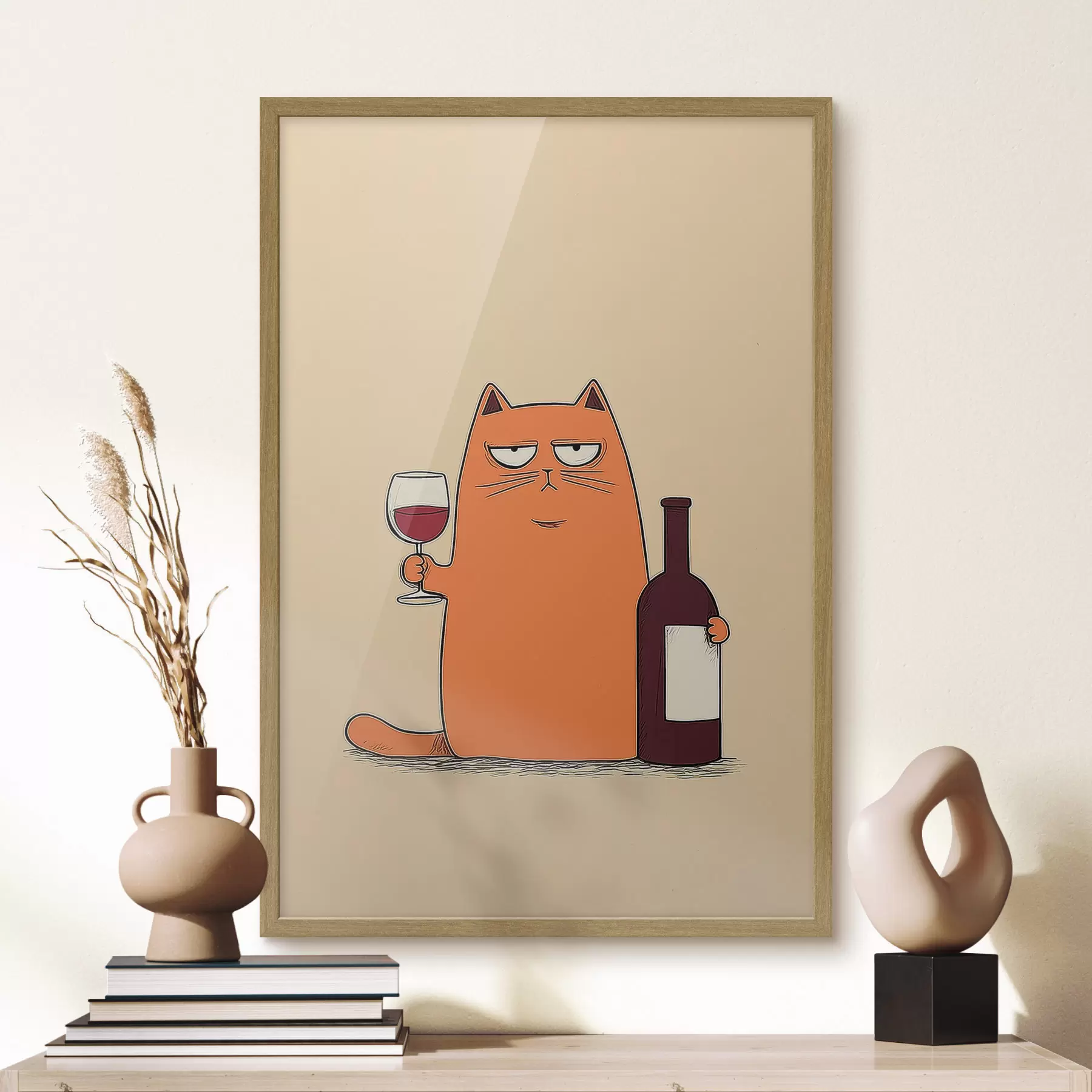 Papier peint Chat avec du vin f46250