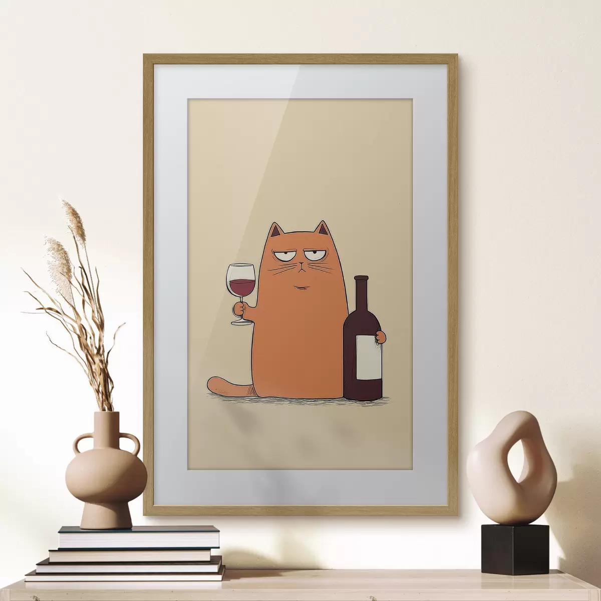 Poster Chat avec du vin f46250