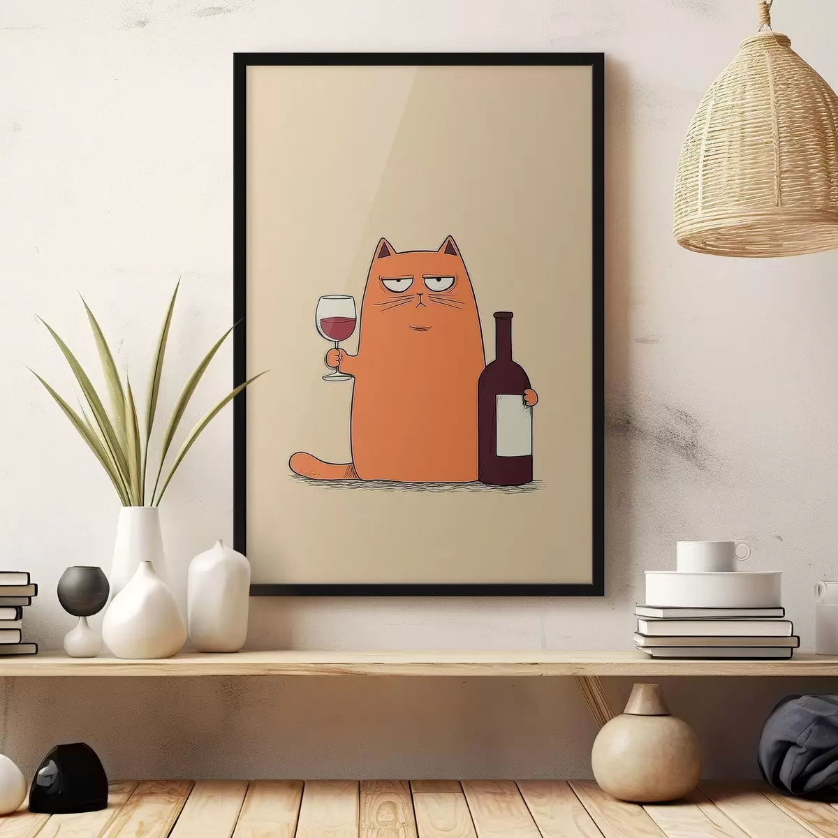 Poster Chat avec du vin f46250