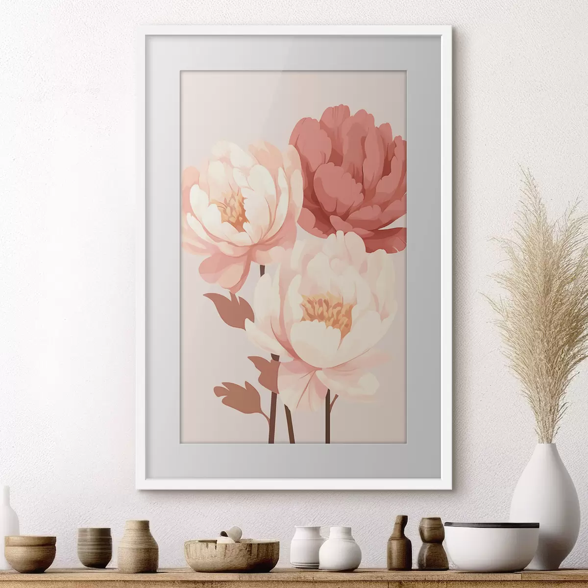 Poster Pivoines et énergie f46252