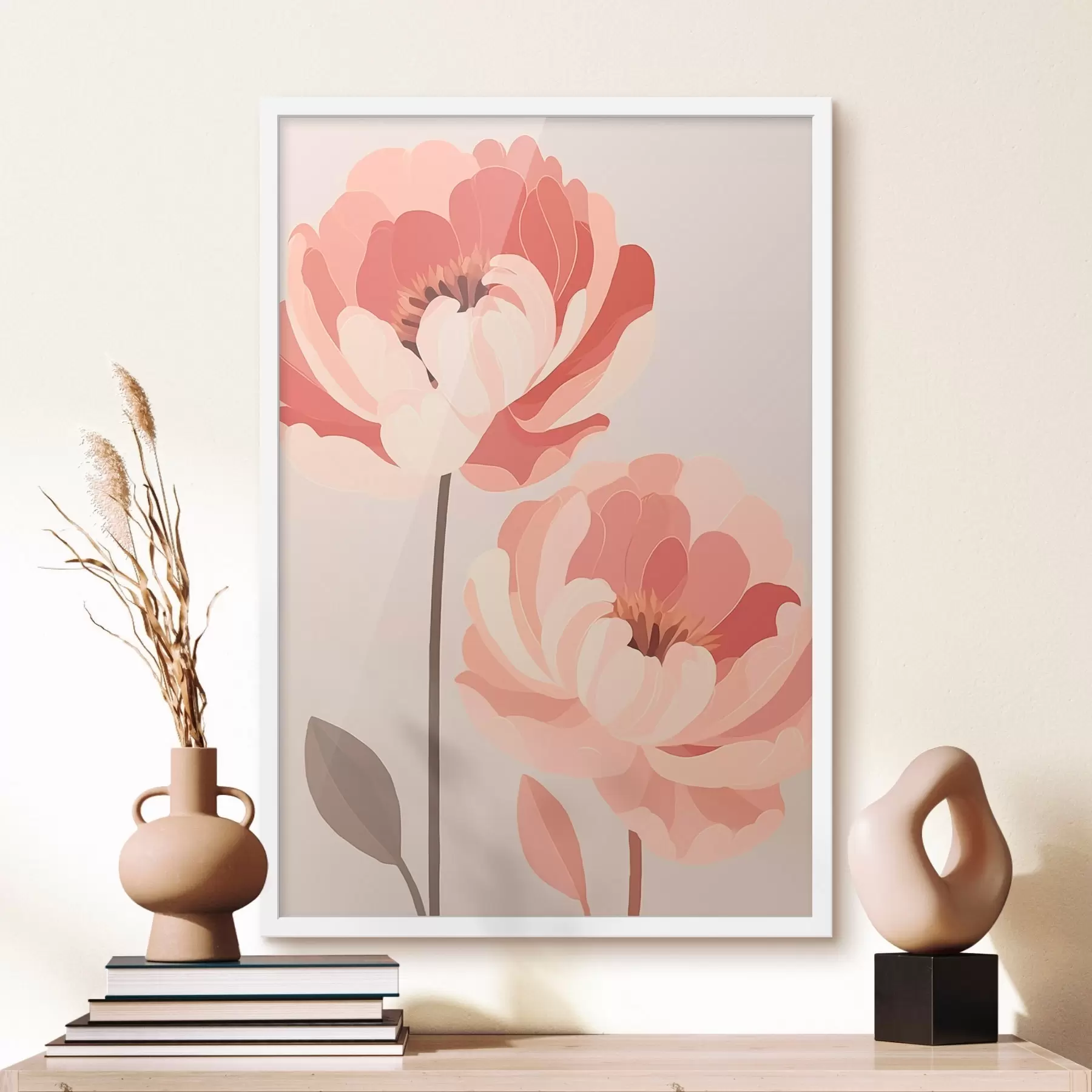 Papier peint Pivoines et mouvement f46253