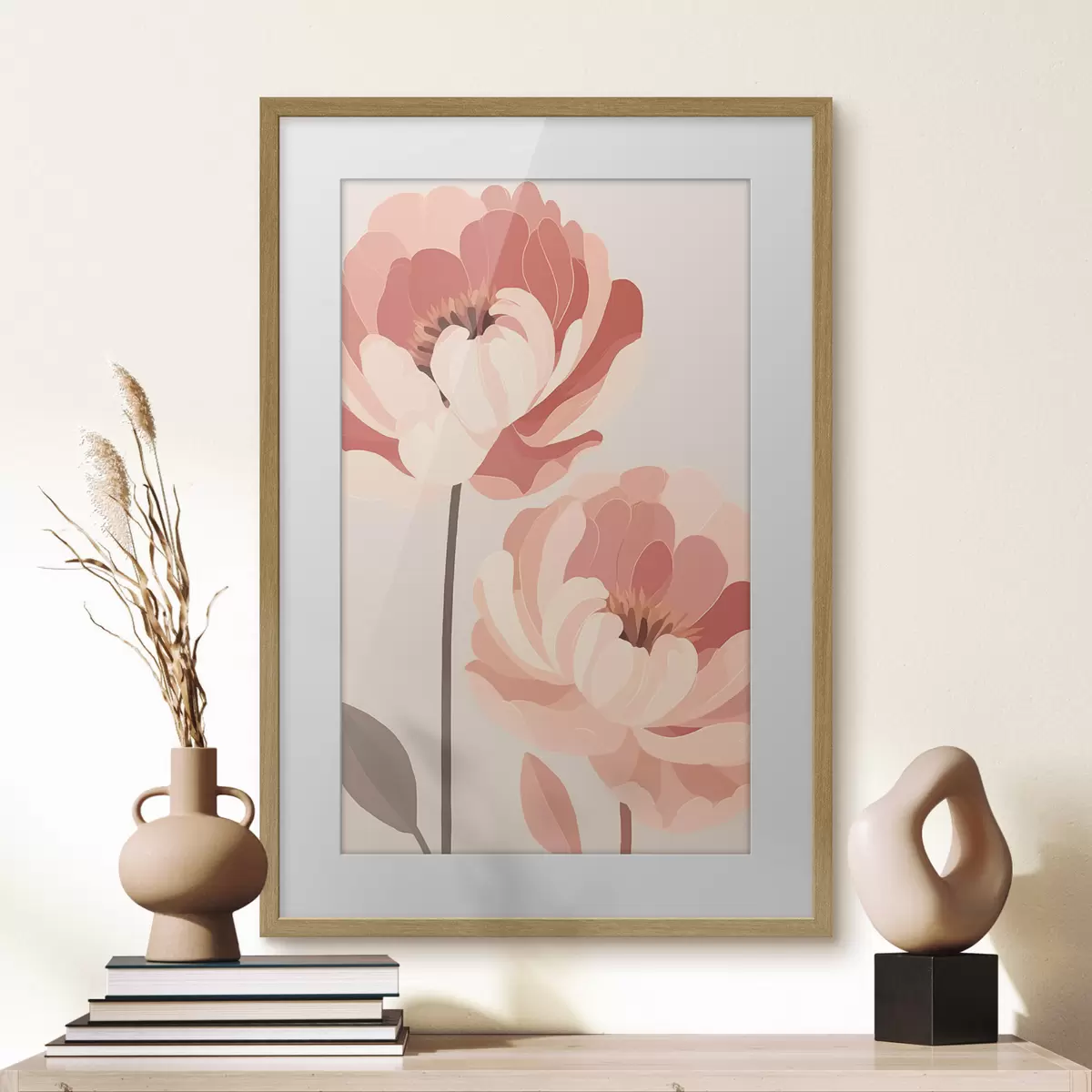 Poster Pivoines et mouvement f46253