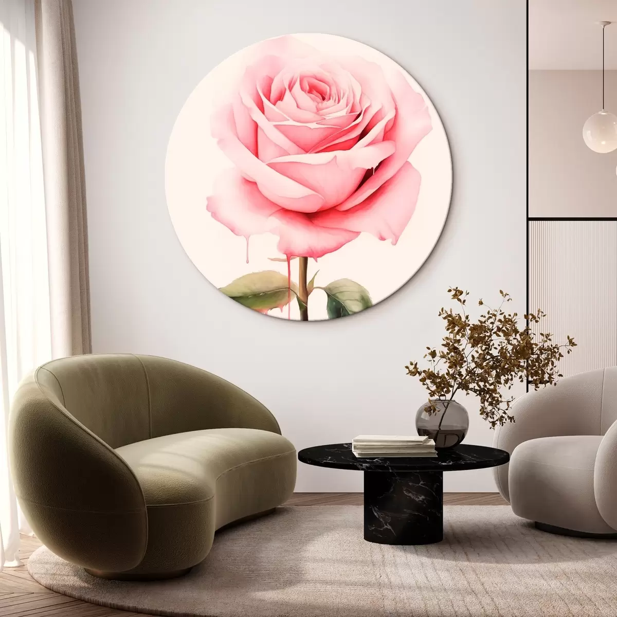 Tableaux rondes Rose r46203