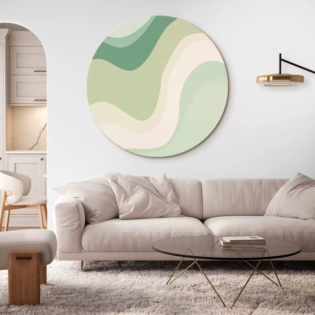 Tableaux rondes Vagues abstraites r46214