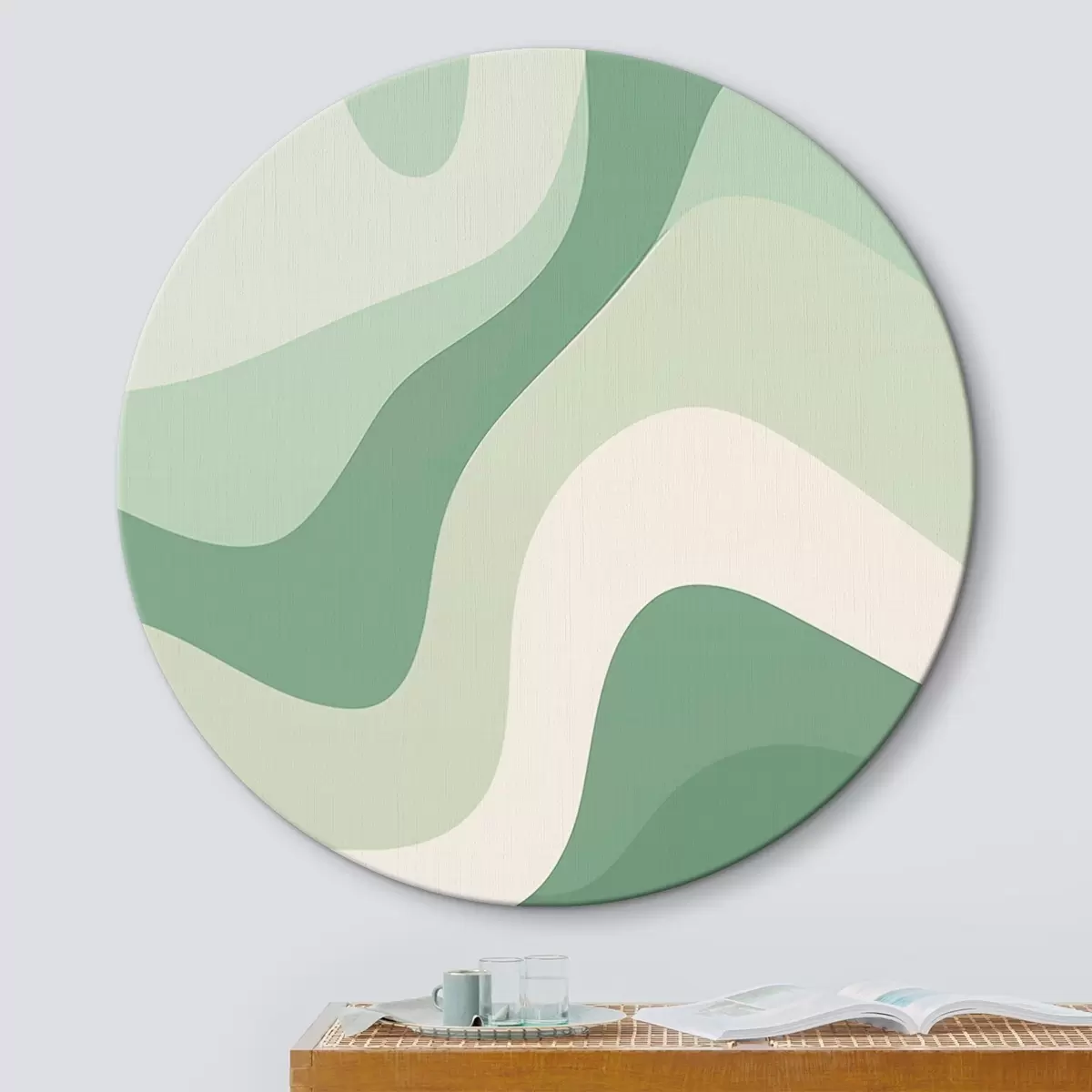 Tableaux rondes Vagues abstraites r46215