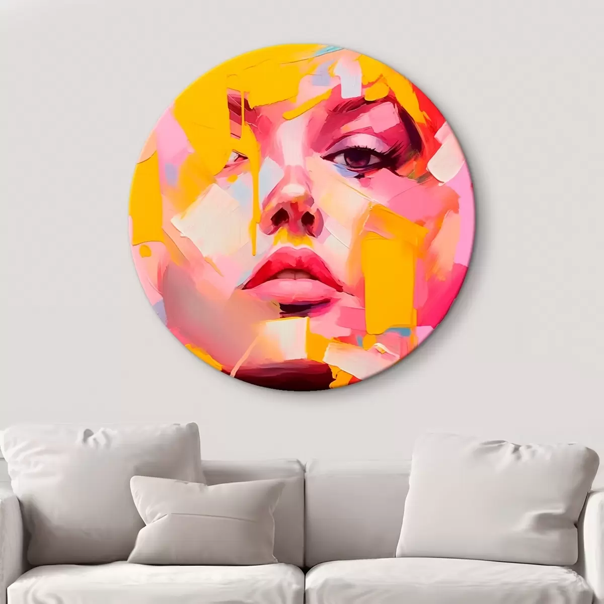 Tableaux rondes Visage abstrait r46217