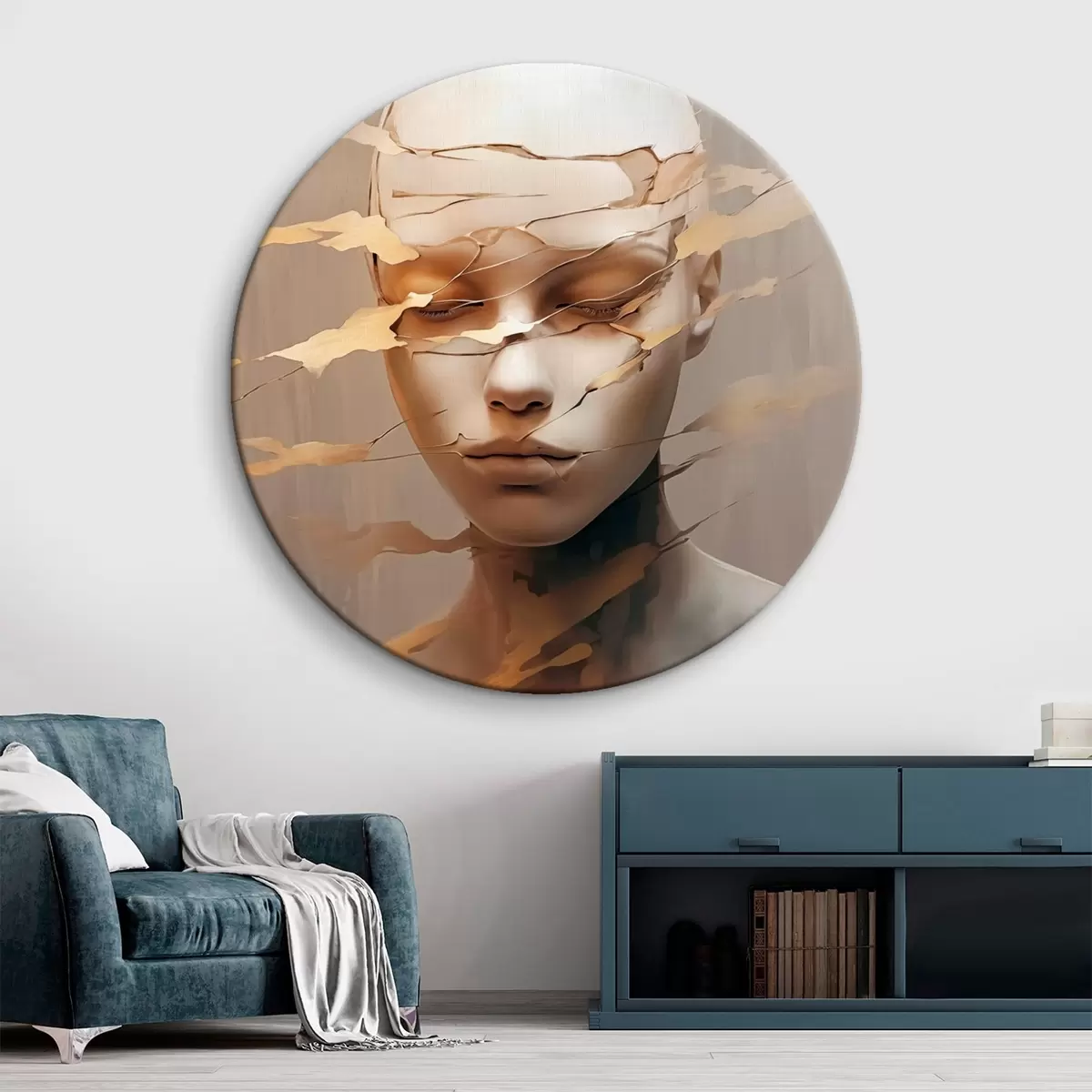 Tableaux rondes Visage défiguré r46225