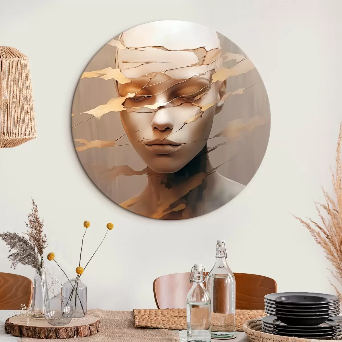 Tableaux rondes Visage défiguré r46225