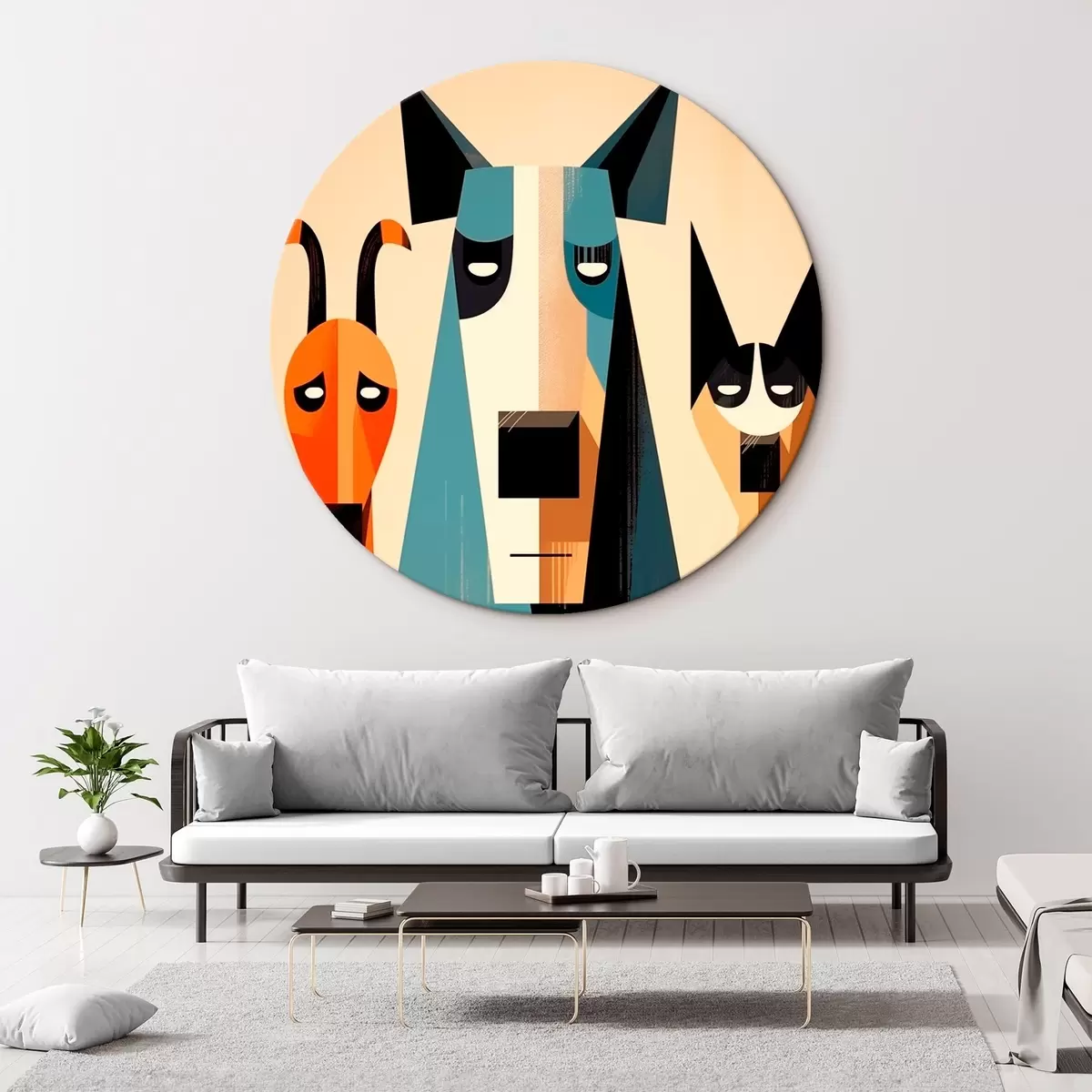 Tableaux rondes Résumé Chiens r46235