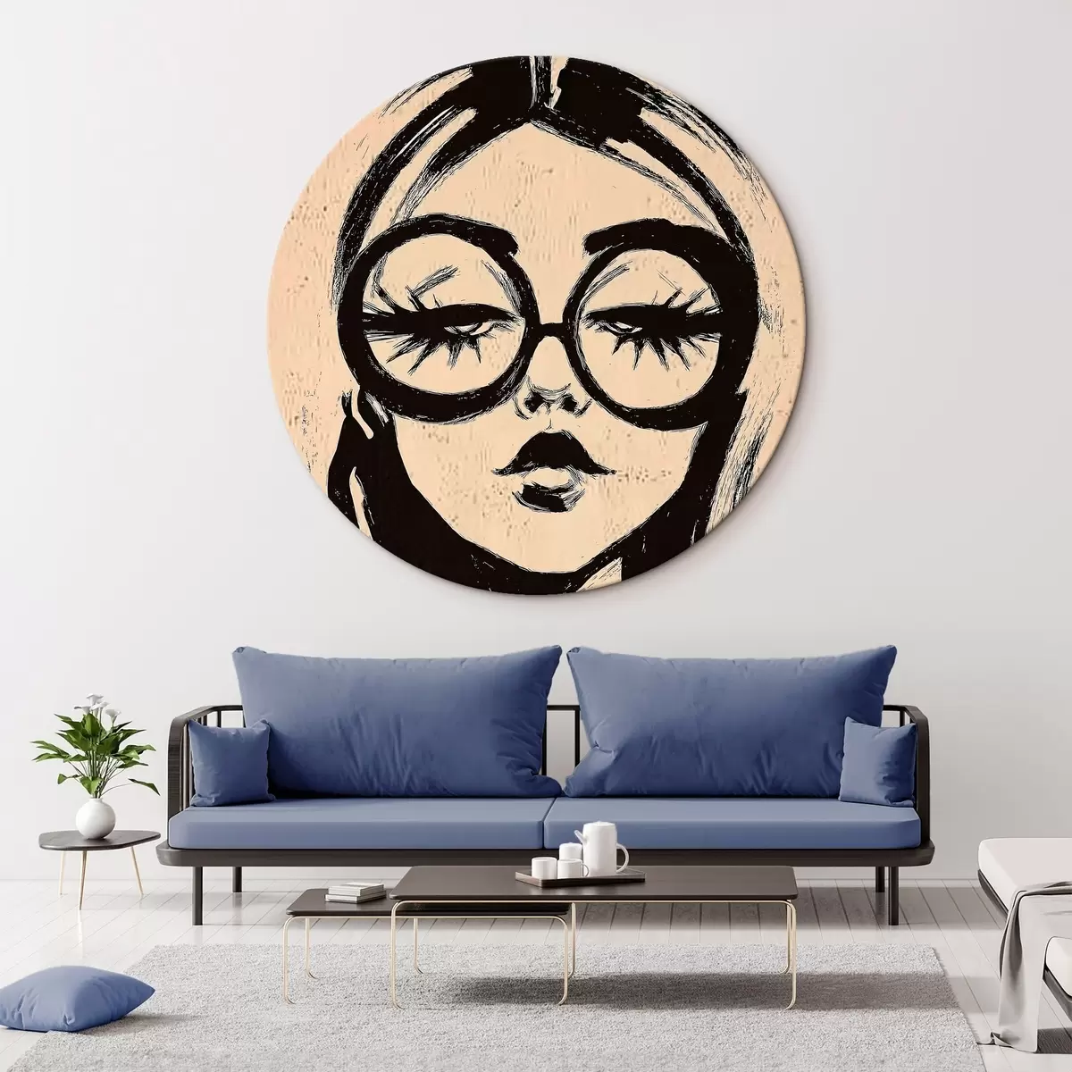 Tableaux rondes Fille à lunettes r46244