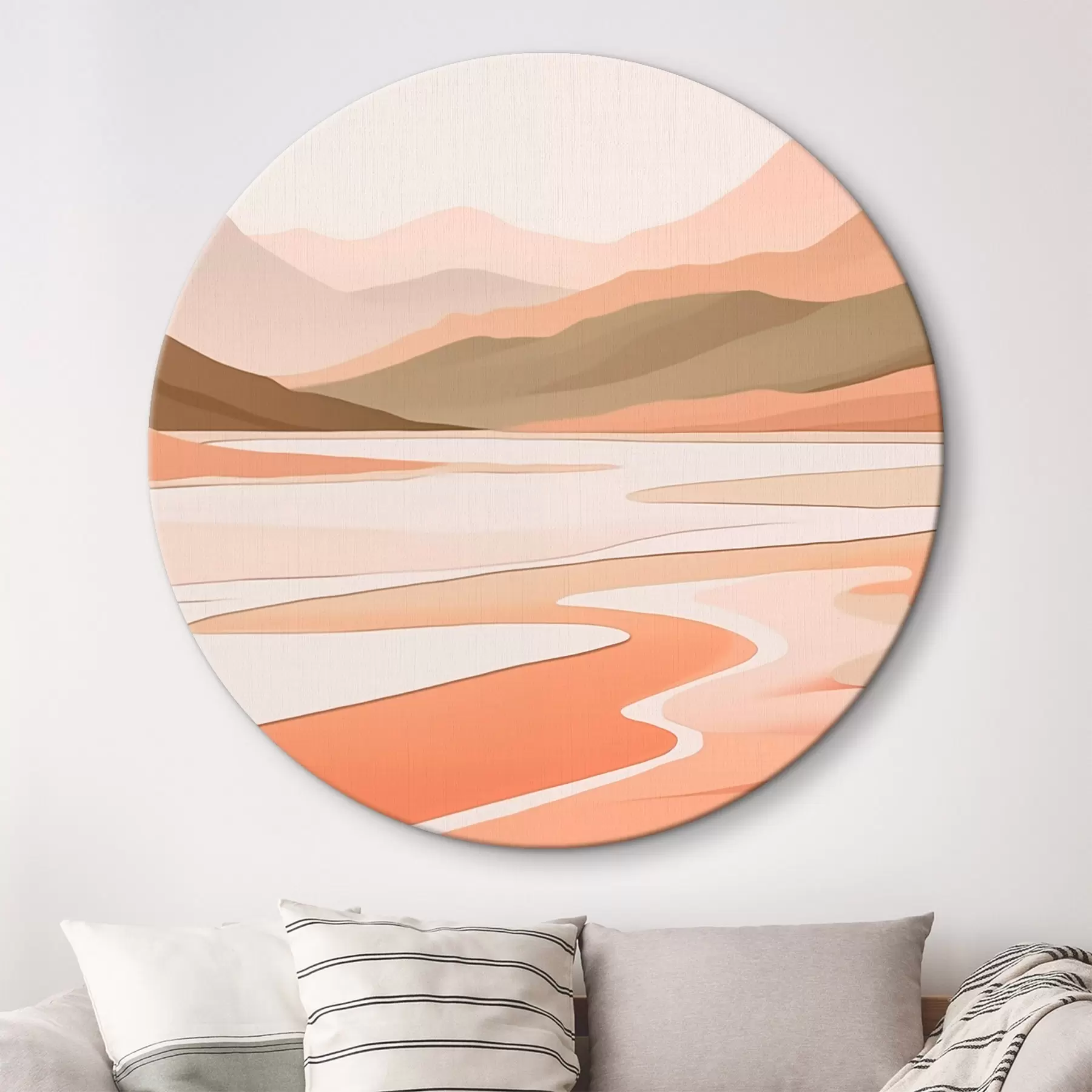 Tableau Paysage abstrait avec montagnes et rivière r46249
