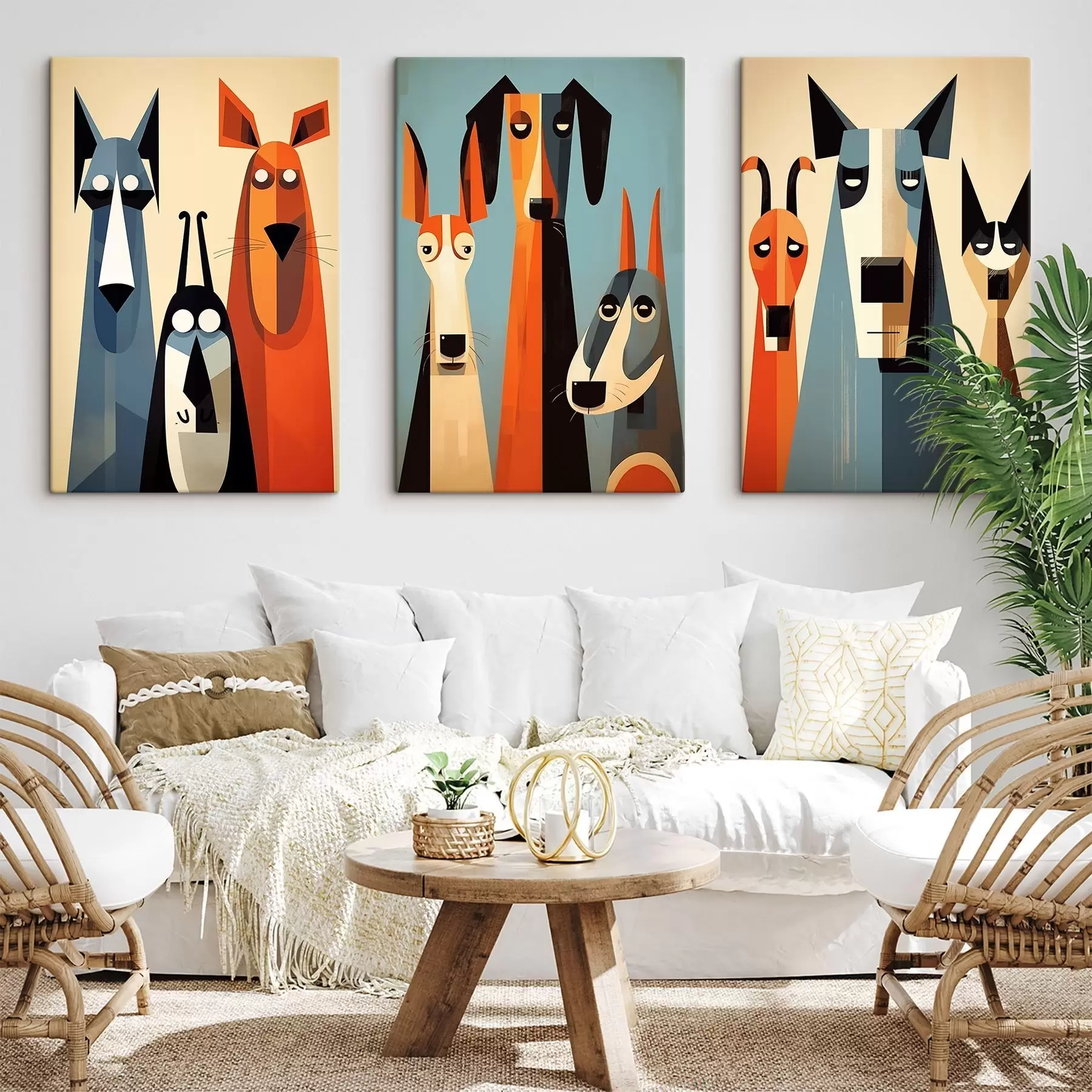 Tableau Chiens abstraits m00845