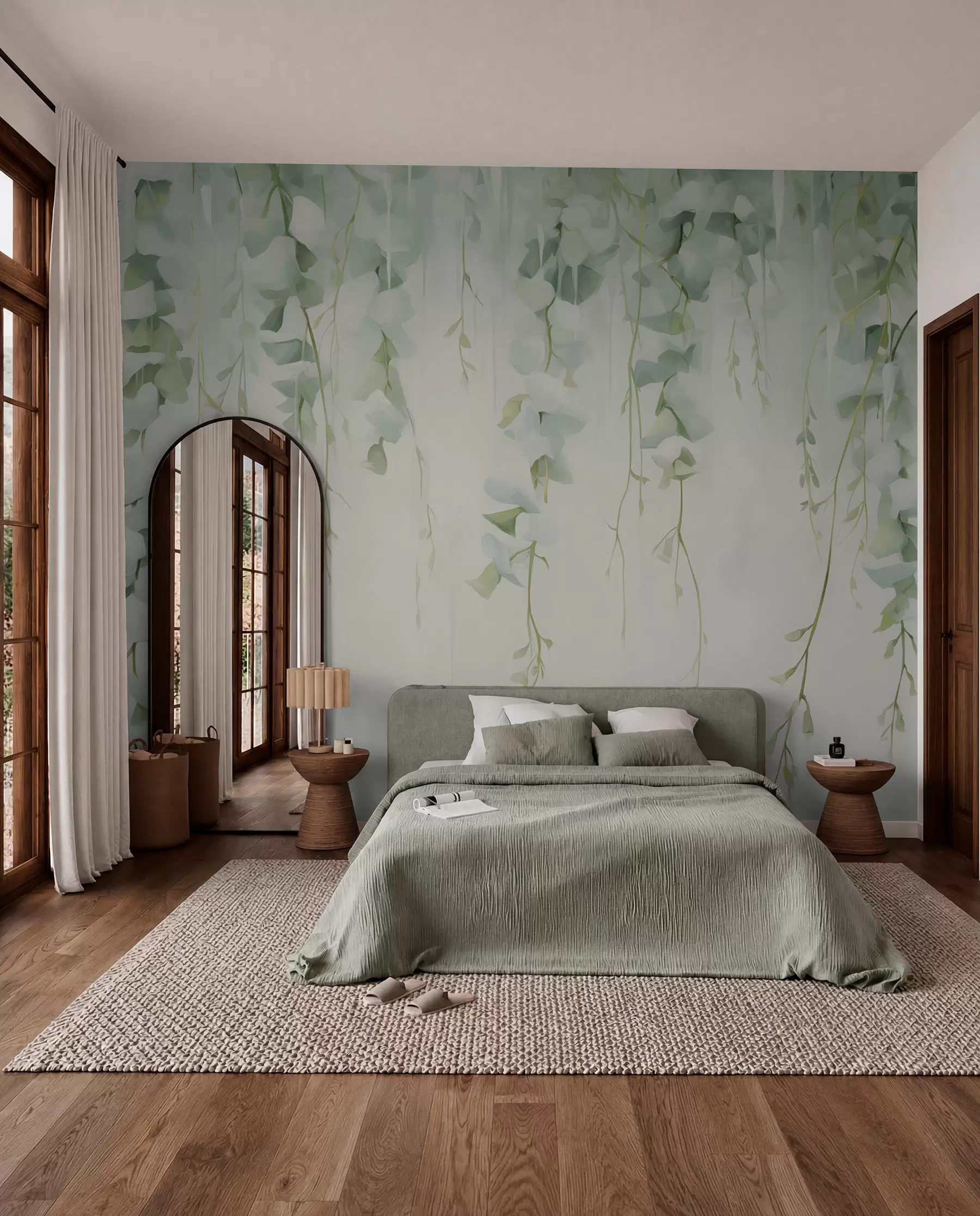Papier peint Branches suspendues avec des feuilles w04722
