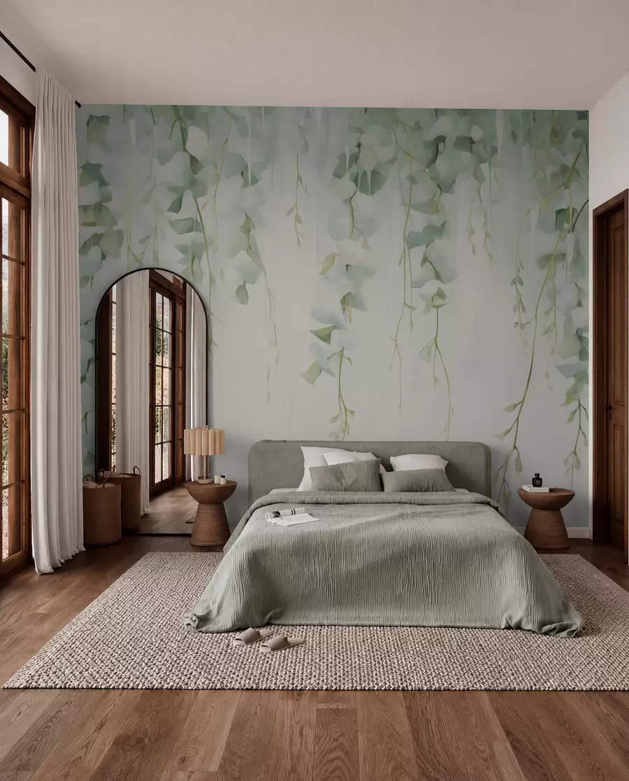 Papier peint Branches suspendues avec des feuilles w04722