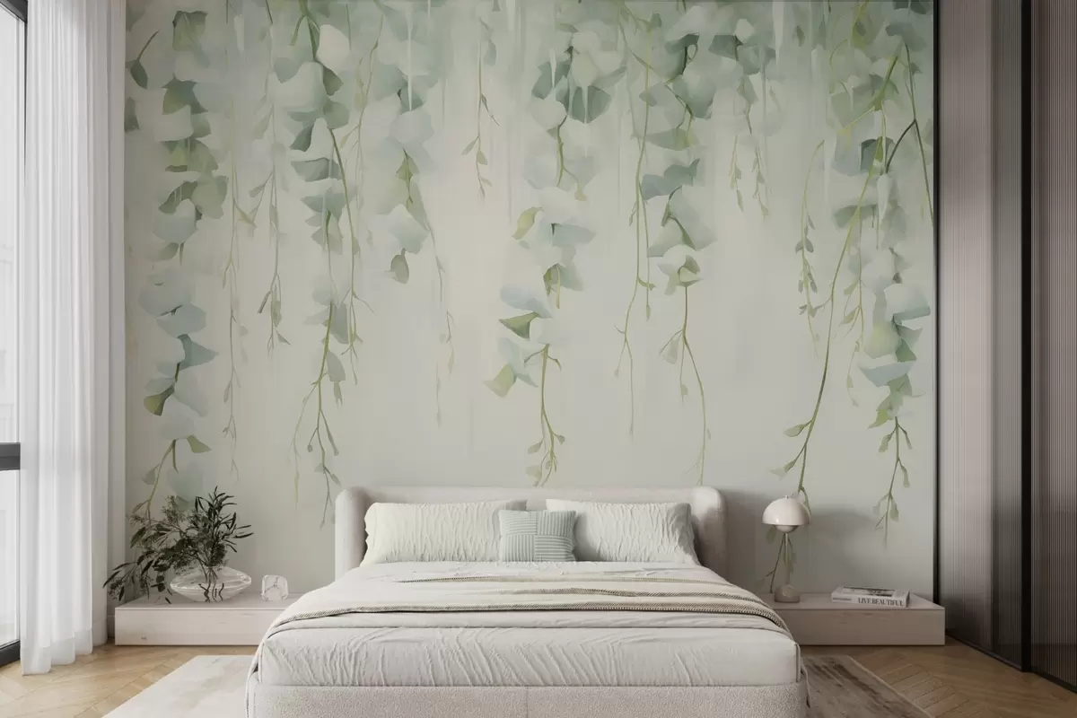Papier peint Branches suspendues avec des feuilles w04722