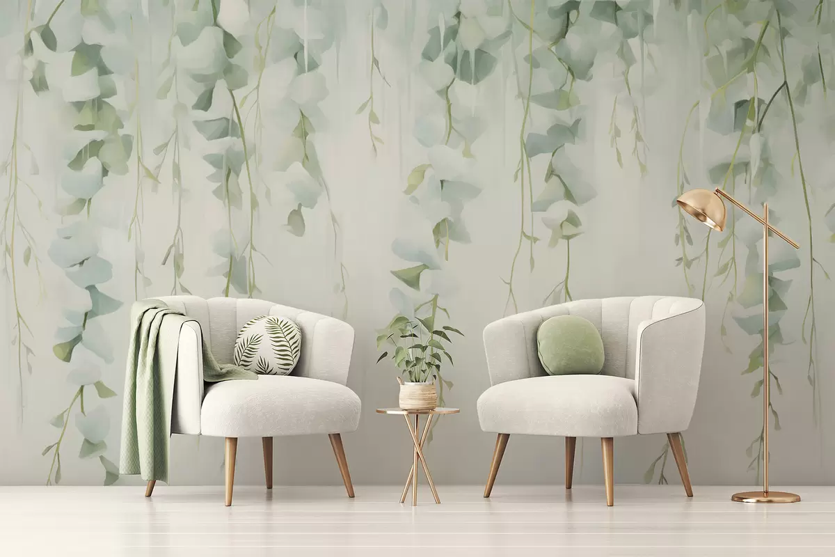 Papier peint Branches suspendues avec des feuilles w04722