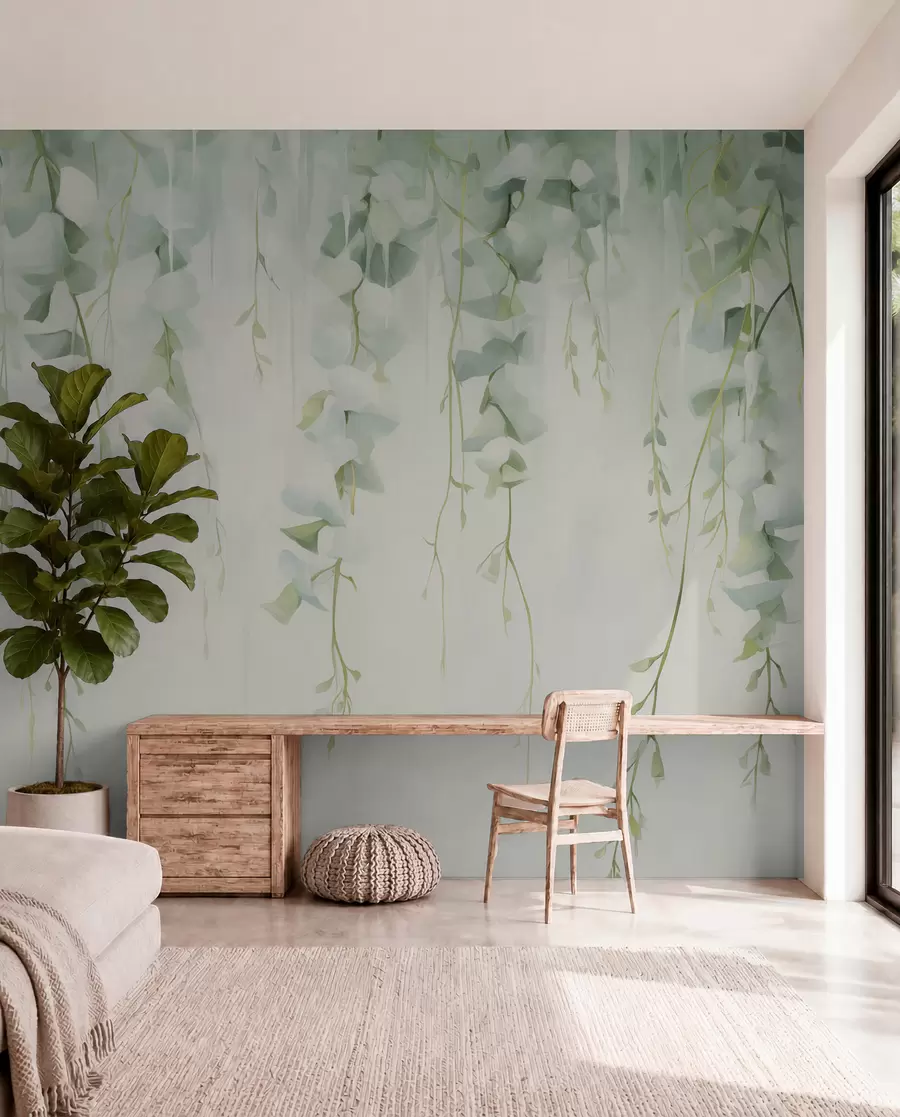 Papier peint Branches suspendues avec des feuilles w04722