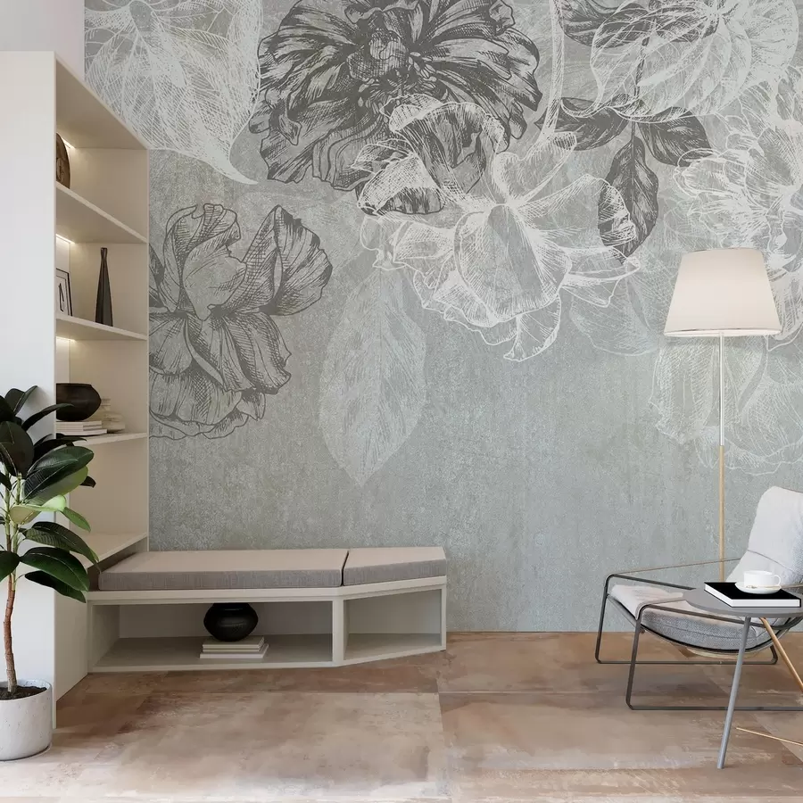 Papier peint Fleurs suspendues en relief w04665