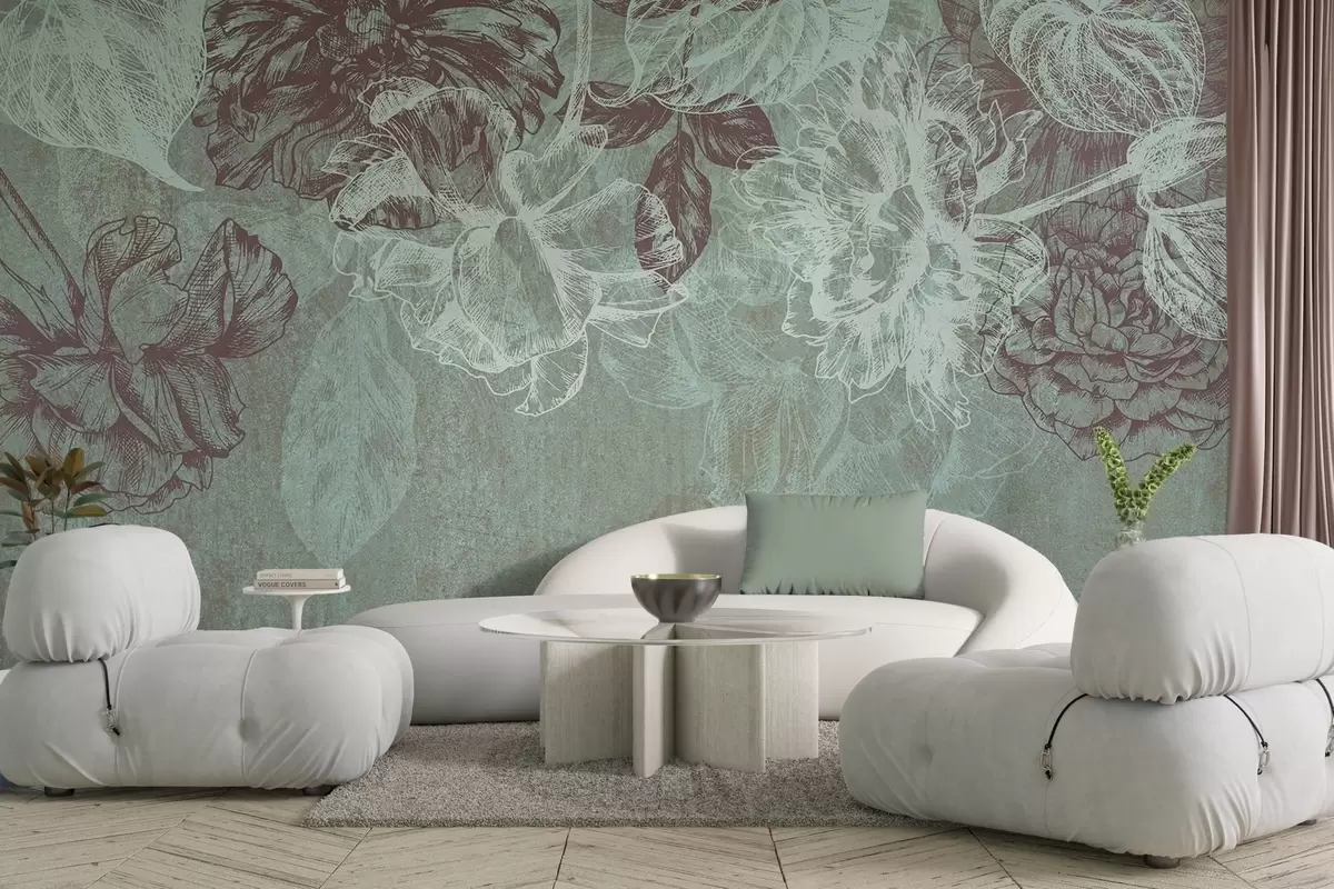 Papier peint Fleurs suspendues en relief w04665v1