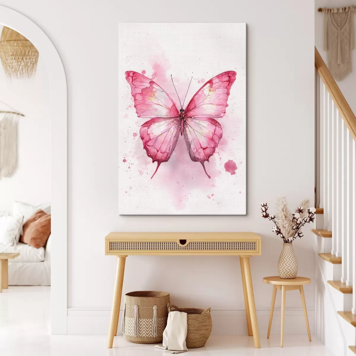 Tableau Papillon délicat sur fond aquarelle s46077