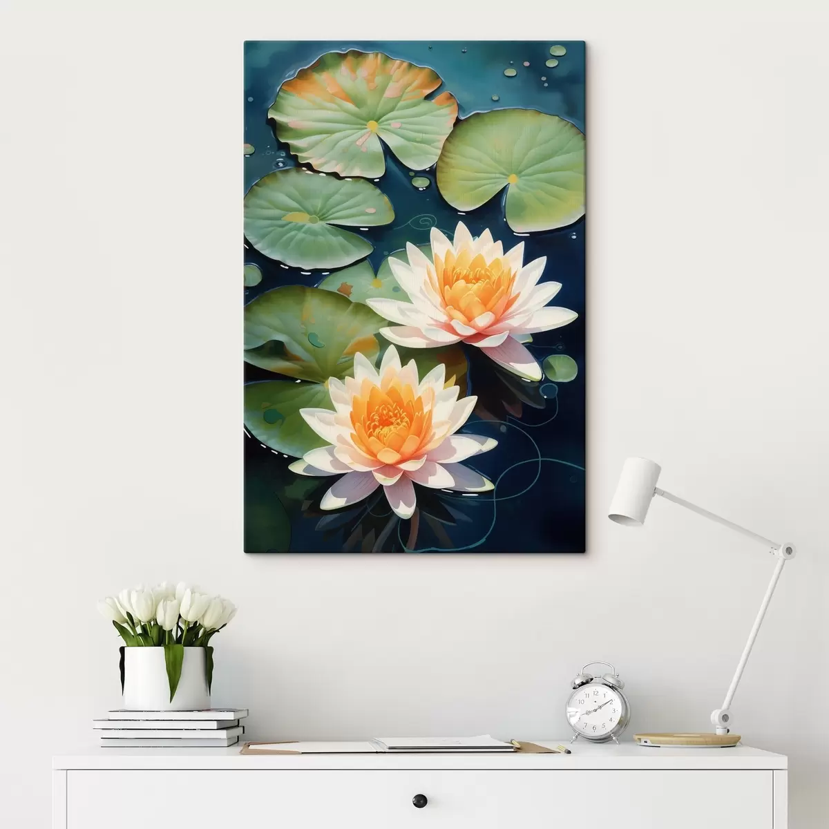 Tableau Deux fleurs de lotus s46084
