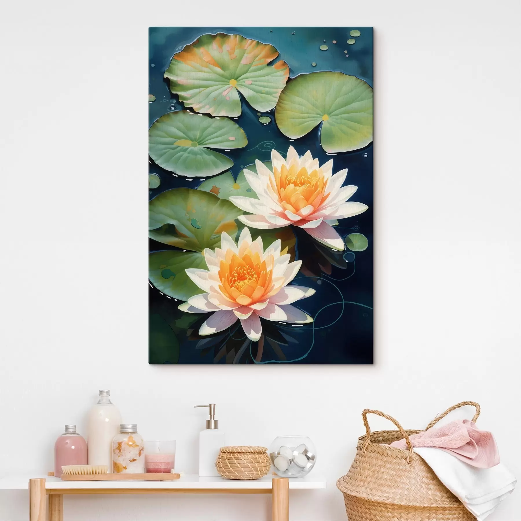Tableau Deux fleurs de lotus s46084
