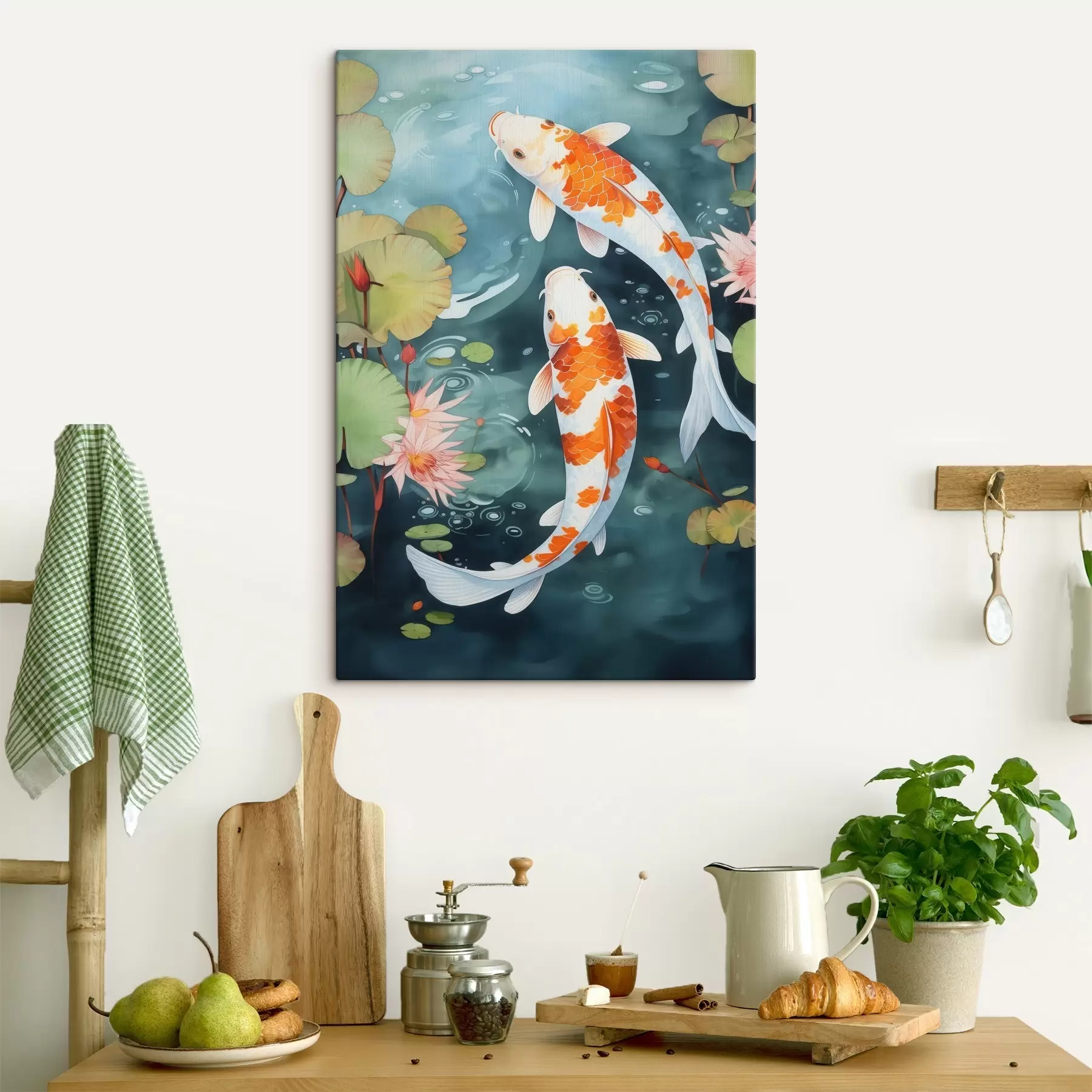 Tableau Poisson dans un étang s46087