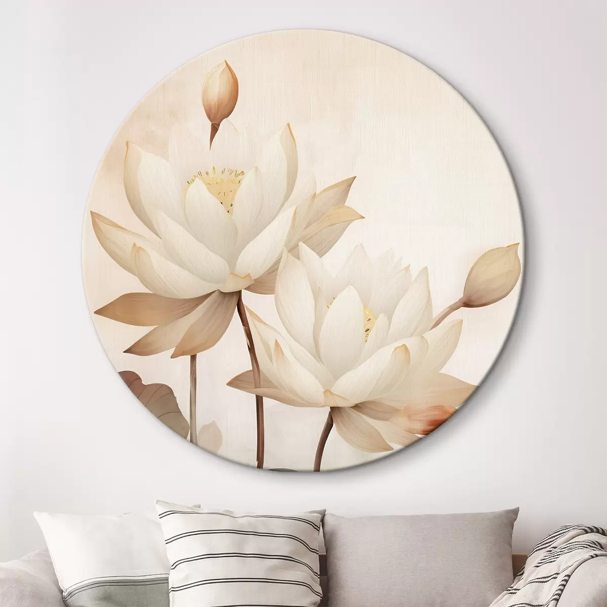 Tableaux rondes Grandes fleurs de lotus r46069