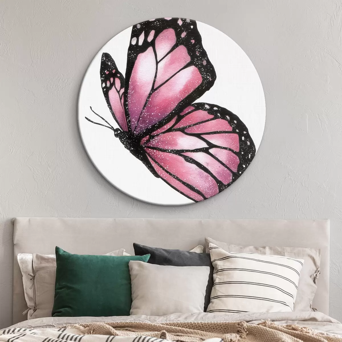 Tableaux rondes Papillon luxueux, imitation aquarelle r46074