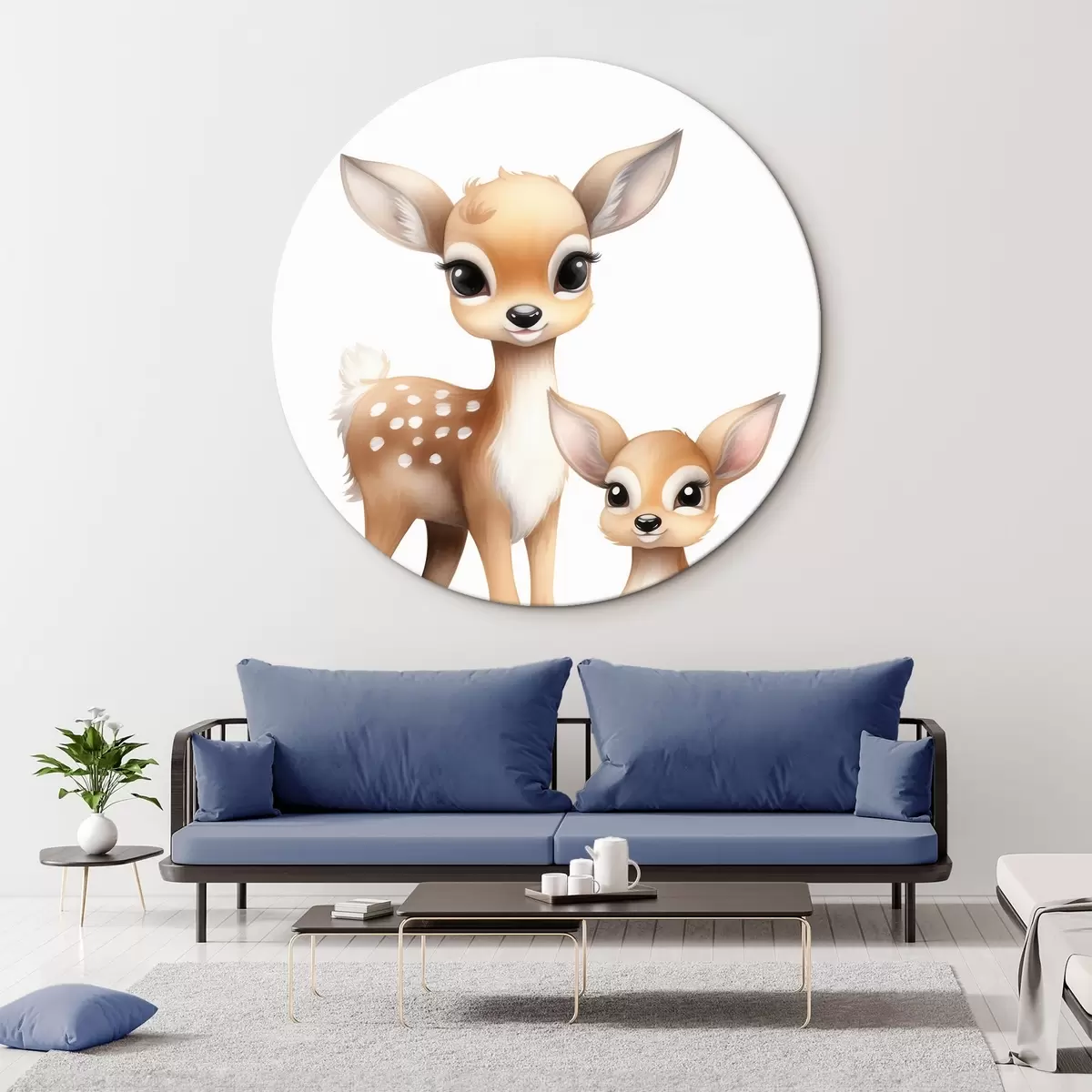 Tableaux rondes Deux faons r46080