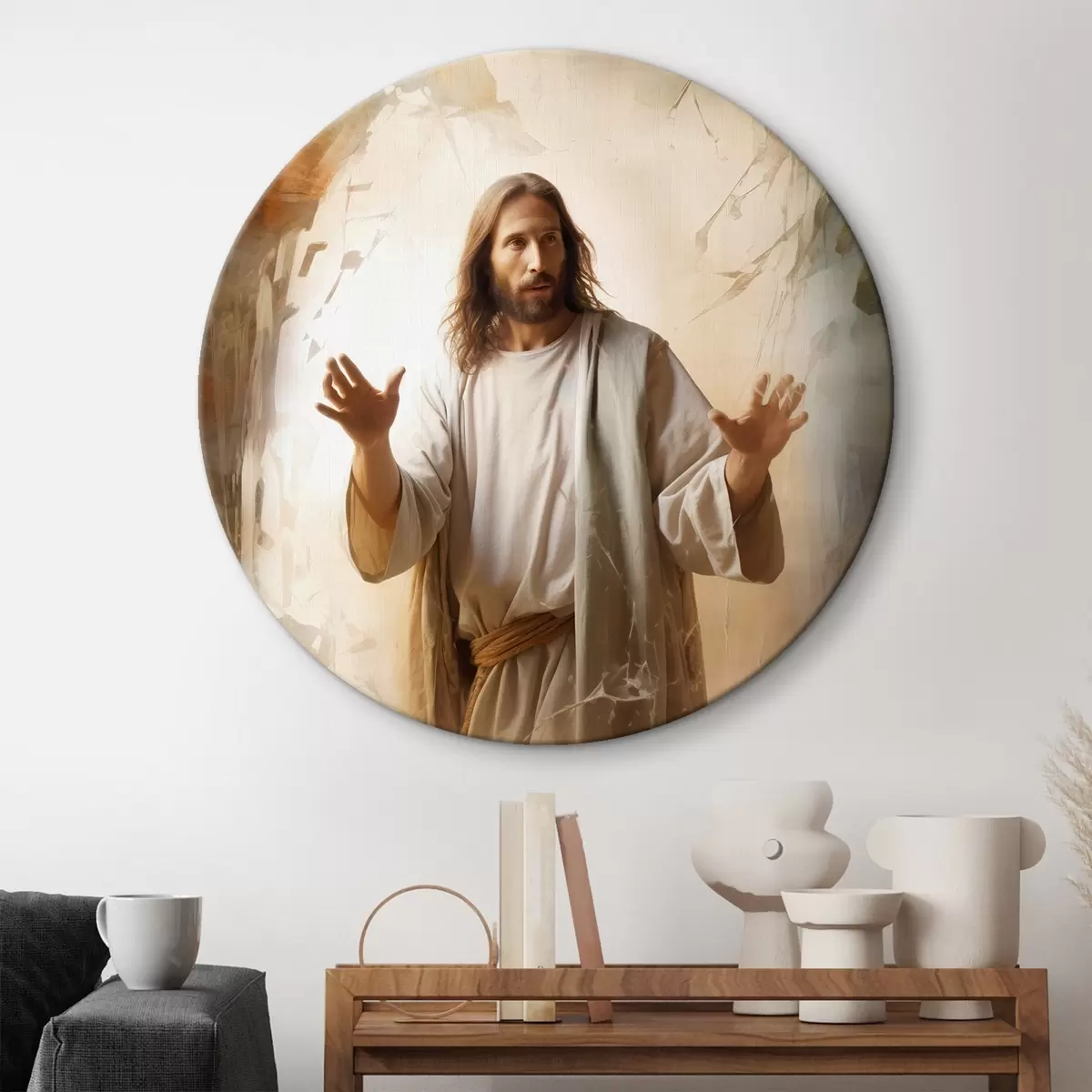 Tableaux rondes Jésus r46081