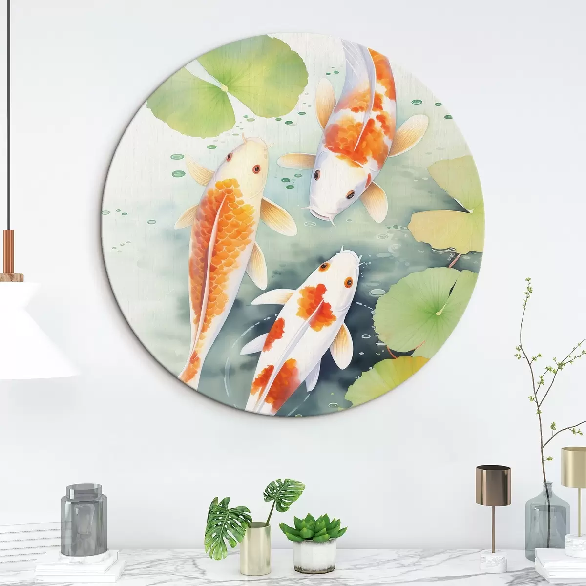 Tableaux rondes Trois poissons r46085