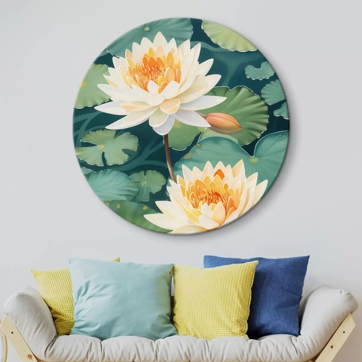 Tableaux rondes Grand lotus r46088