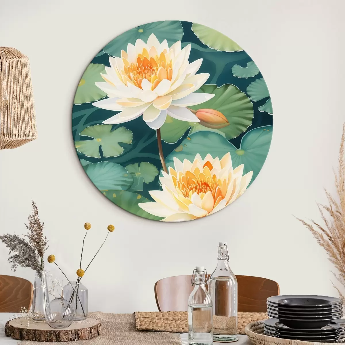 Tableaux rondes Grand lotus r46088