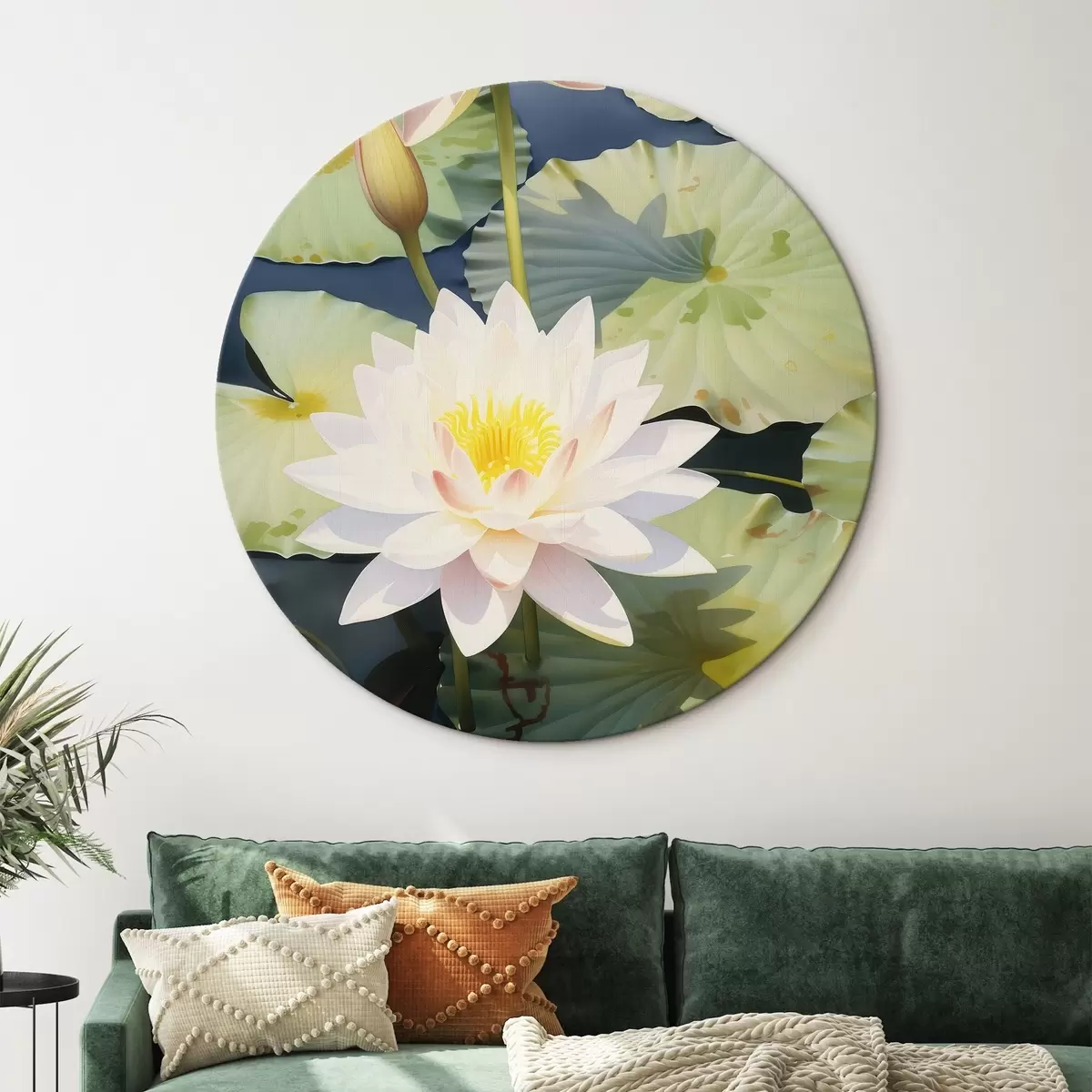 Tableaux rondes Fleurs de lotus luxueuses r46089