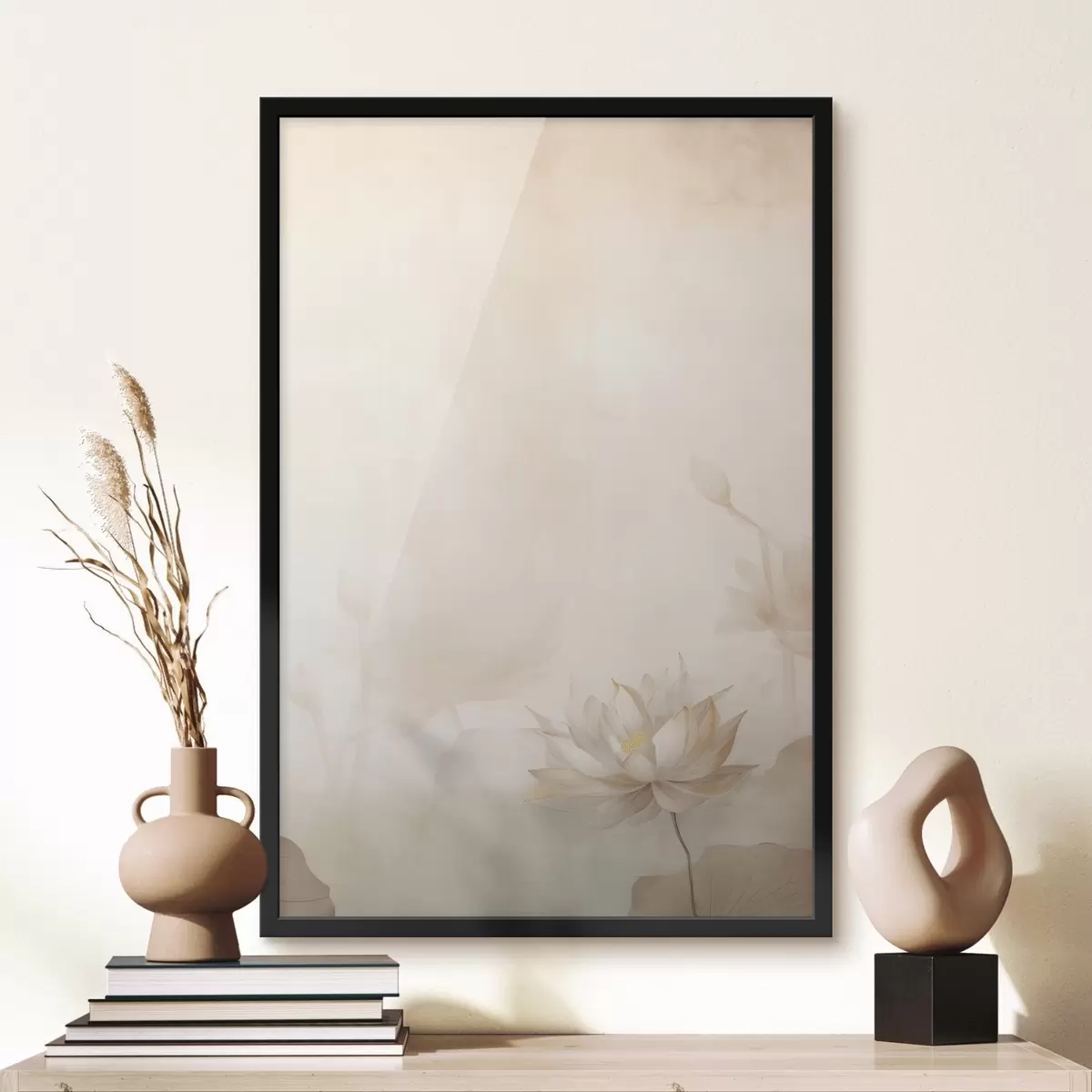 Poster Fleur de lotus sur fond clair f46070