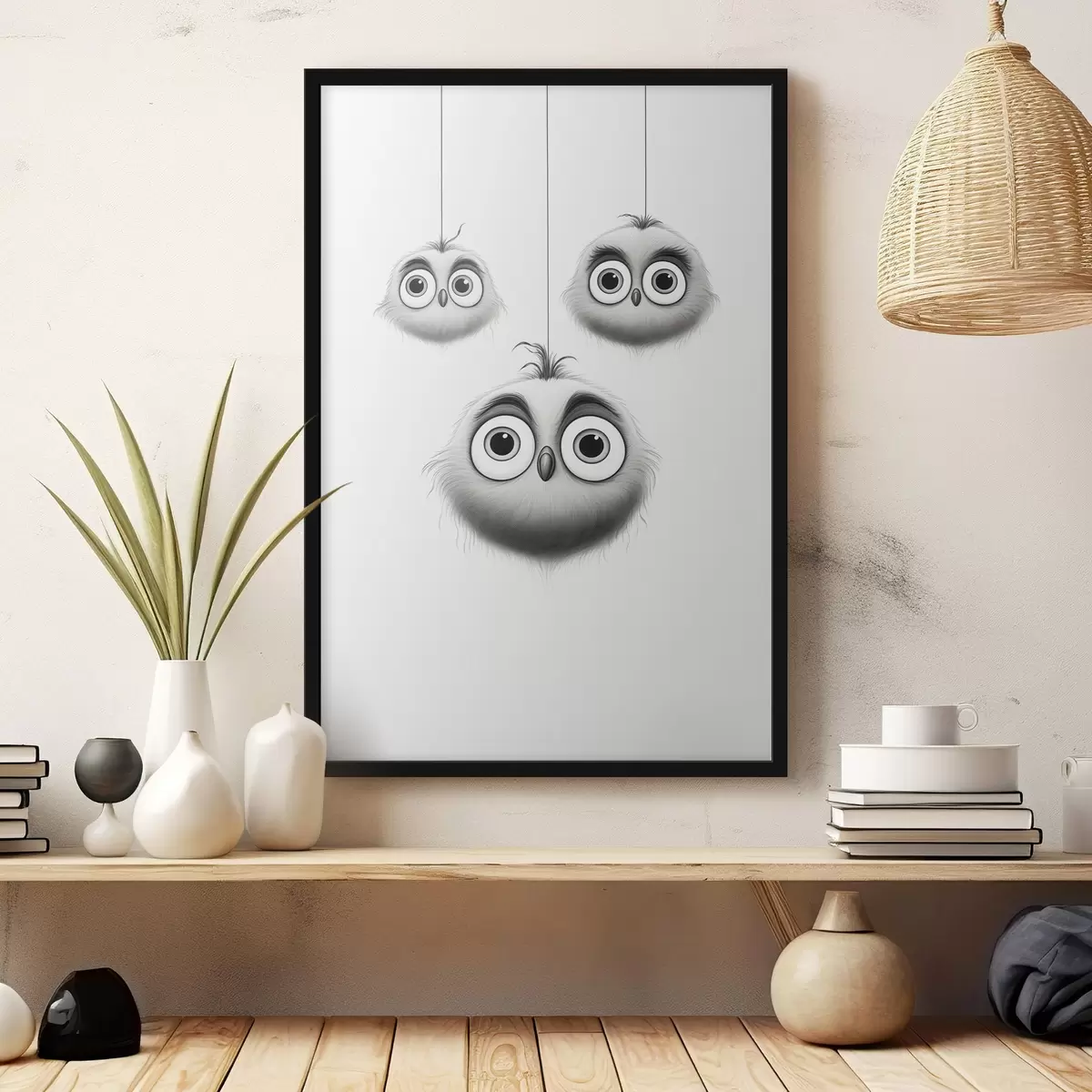 Poster Trois oiseaux mignons f46072