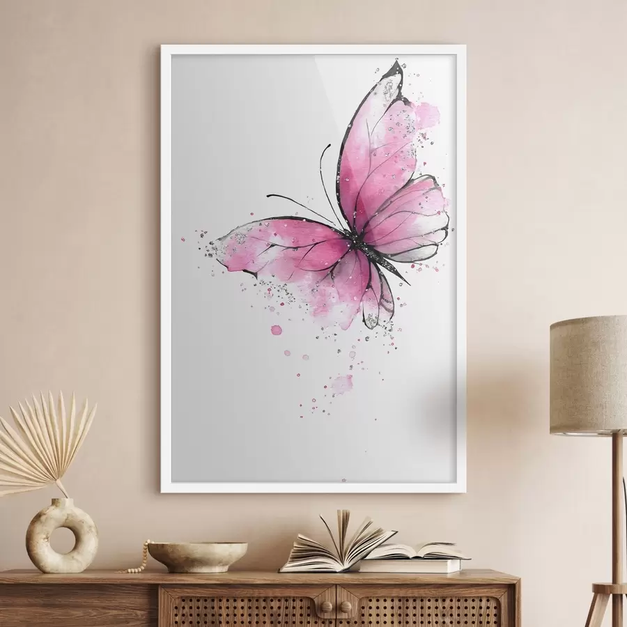 Papier peint Papillon rose f46076