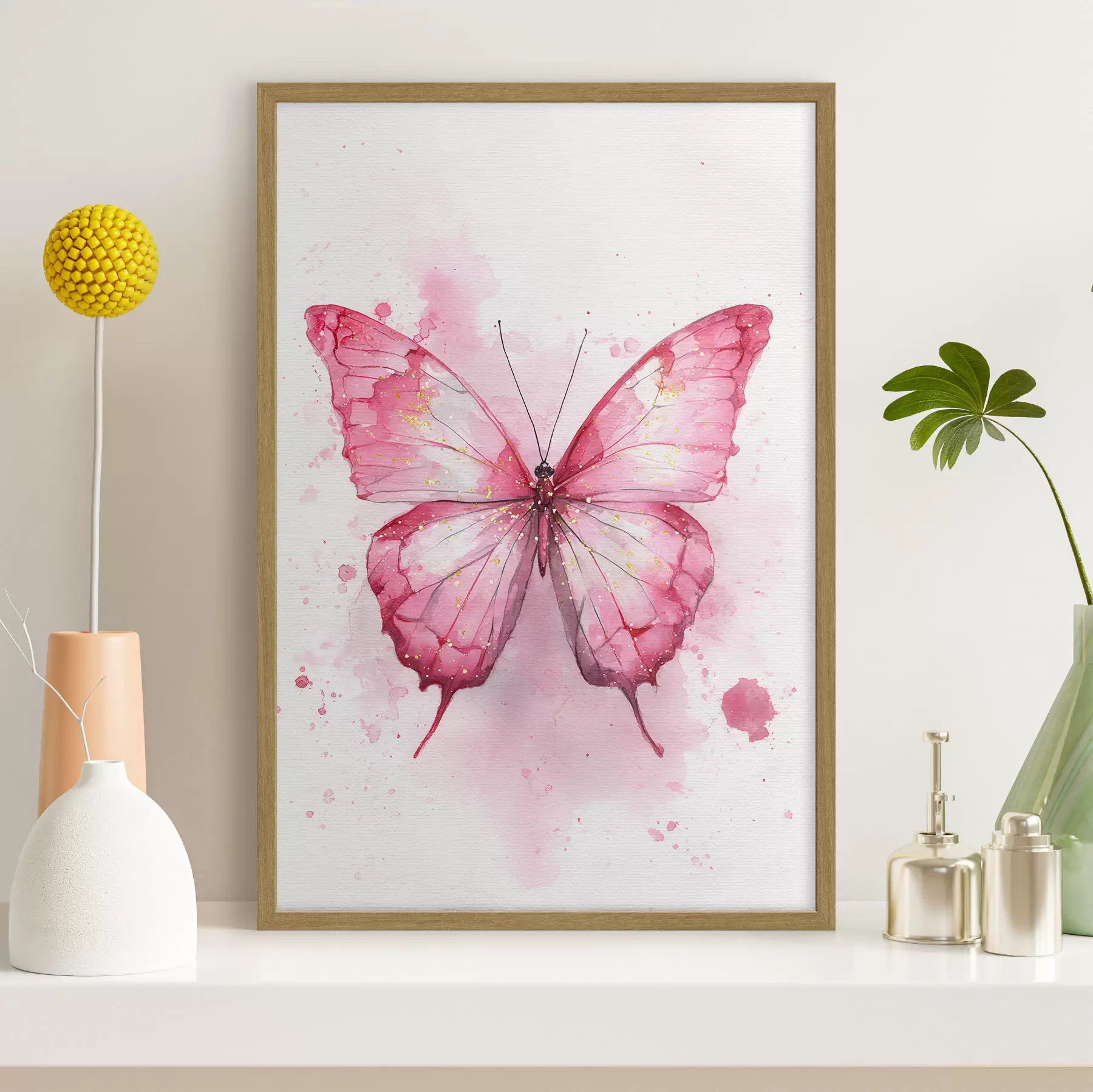 Papier peint Papillon délicat sur fond aquarelle f46077