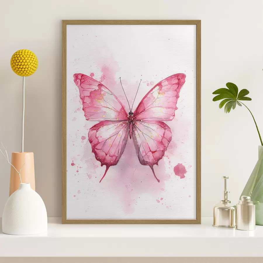 Papier peint Papillon délicat sur fond aquarelle f46077