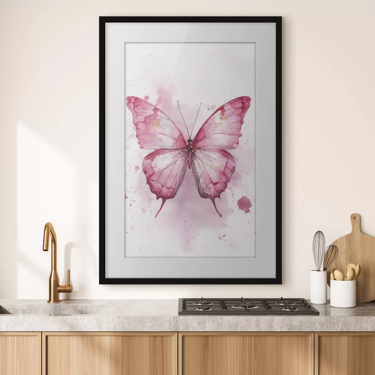 Poster Papillon délicat sur fond aquarelle f46077