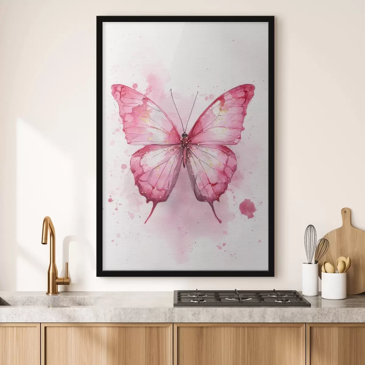 Poster Papillon délicat sur fond aquarelle f46077