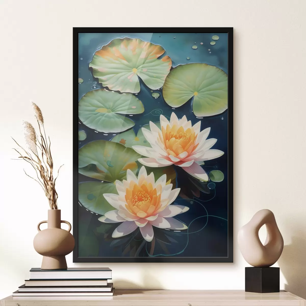 Poster Deux fleurs de lotus f46084