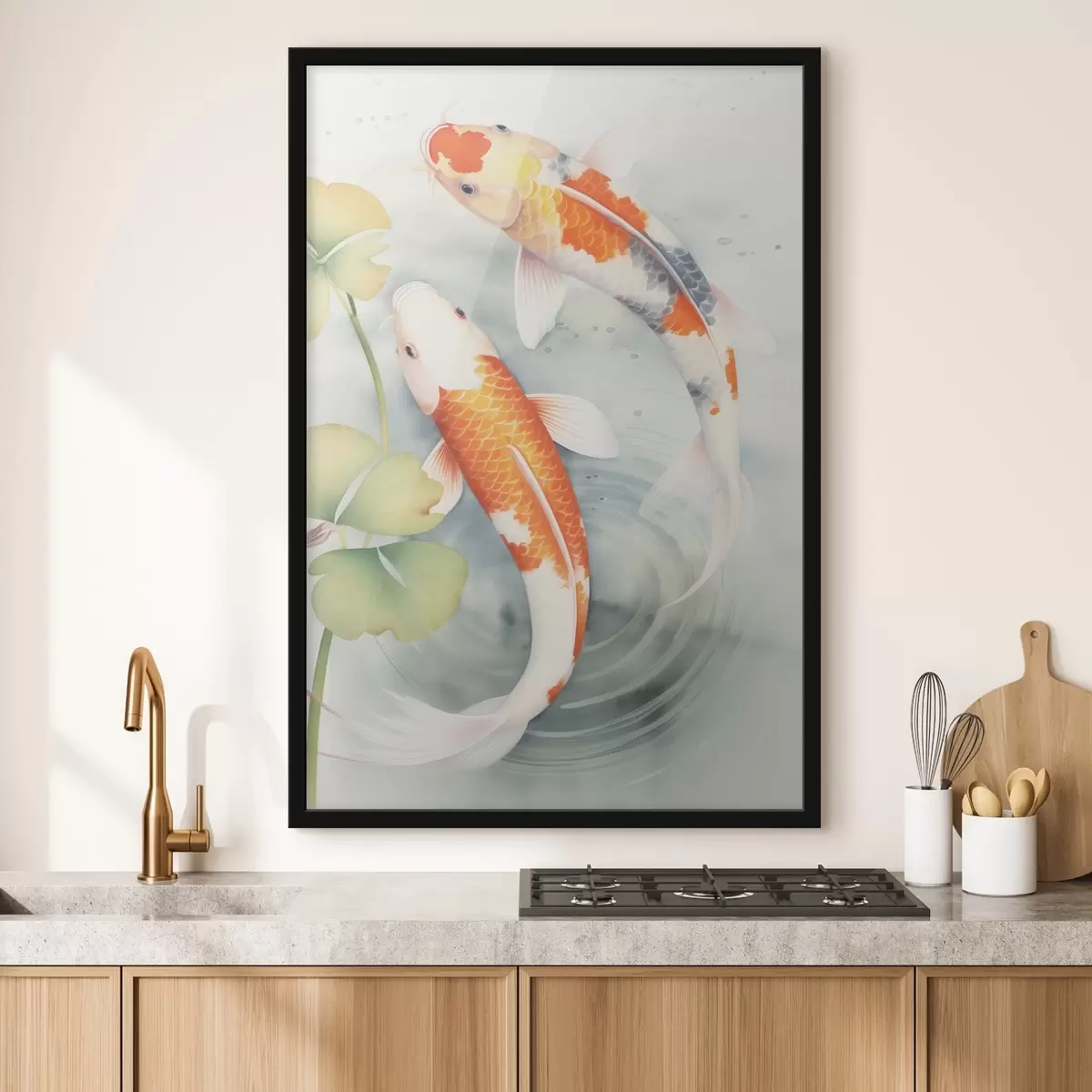Poster Deux magnifiques poissons dans un étang f46086