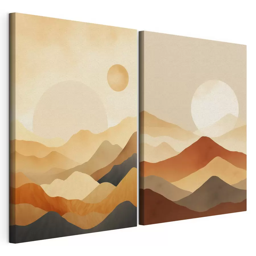 Tableau Grande lune sur fond de montagnes m00866