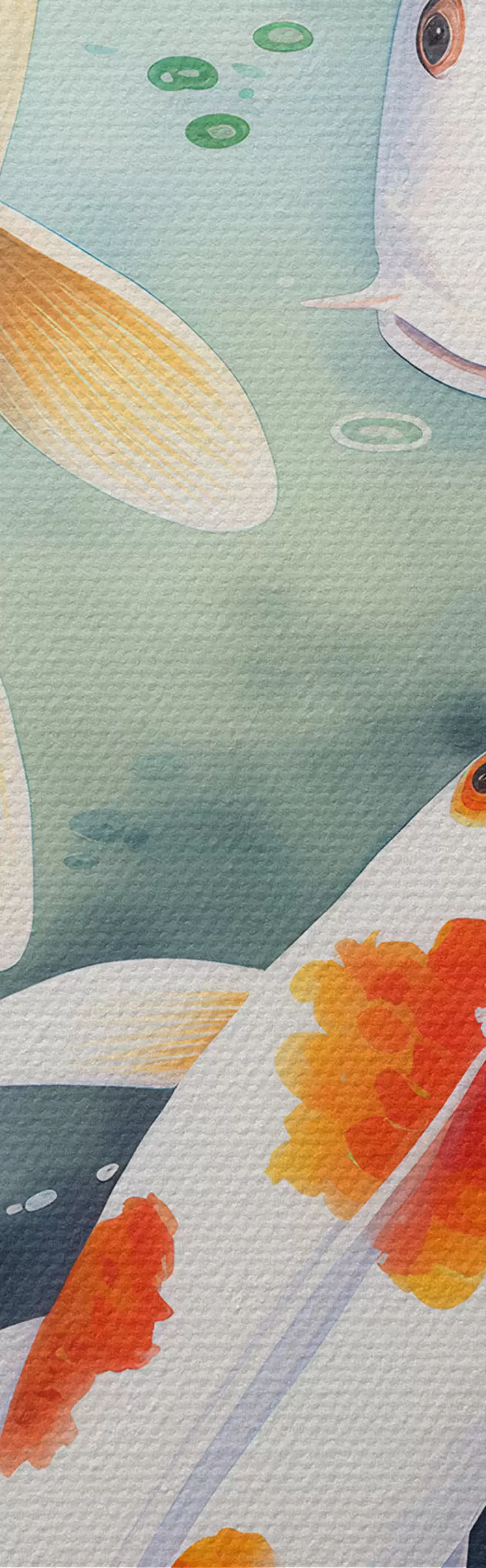 Tableau De magnifiques fleurs de lotus et des poissons m00868