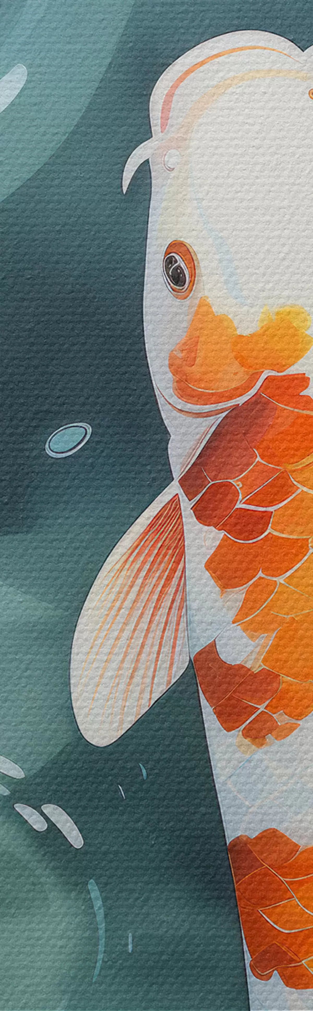 Tableau Images lumineuses de fleurs de lotus et de poissons dans un étang m00869