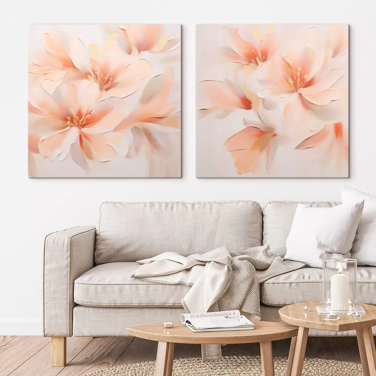 Tableau Fleurs abstraites délicates m00789